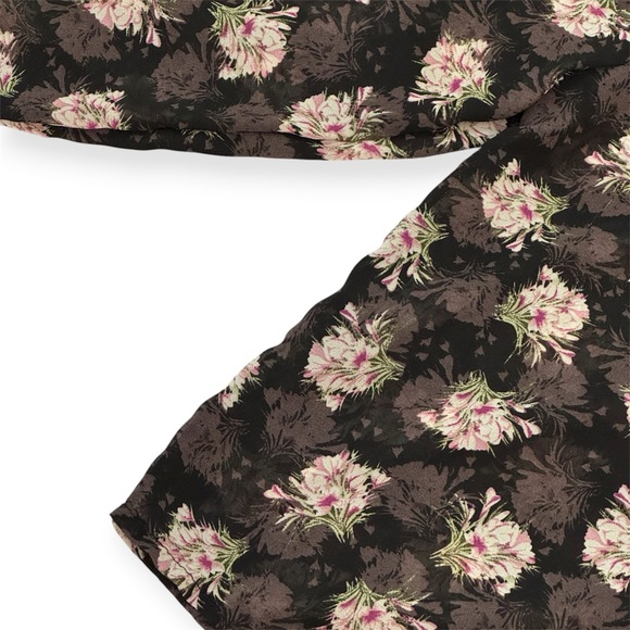 Korean Style Pink Floral Ruffle Top | One Size (Fits Small) | NWT - Picture 7 of 7